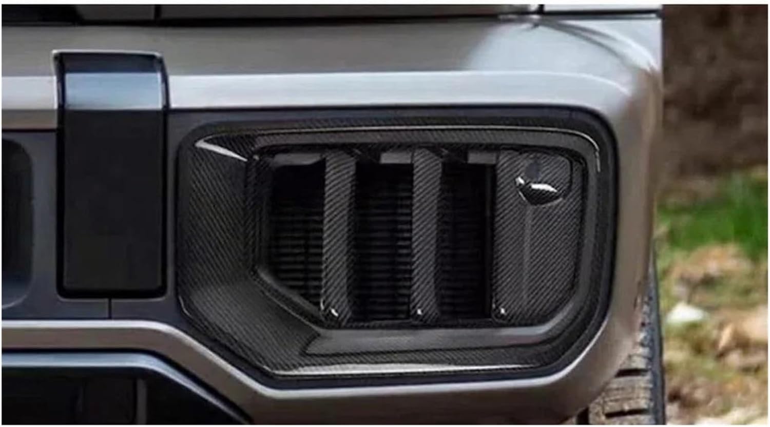Compatible for Mercedes-Benz G-Class G63 W465 2025+ Real Carbon Fiber Car Front Bumper Side Air Outlet Vent Cover Grille Net Accessories(Black Carbon Fiber1)