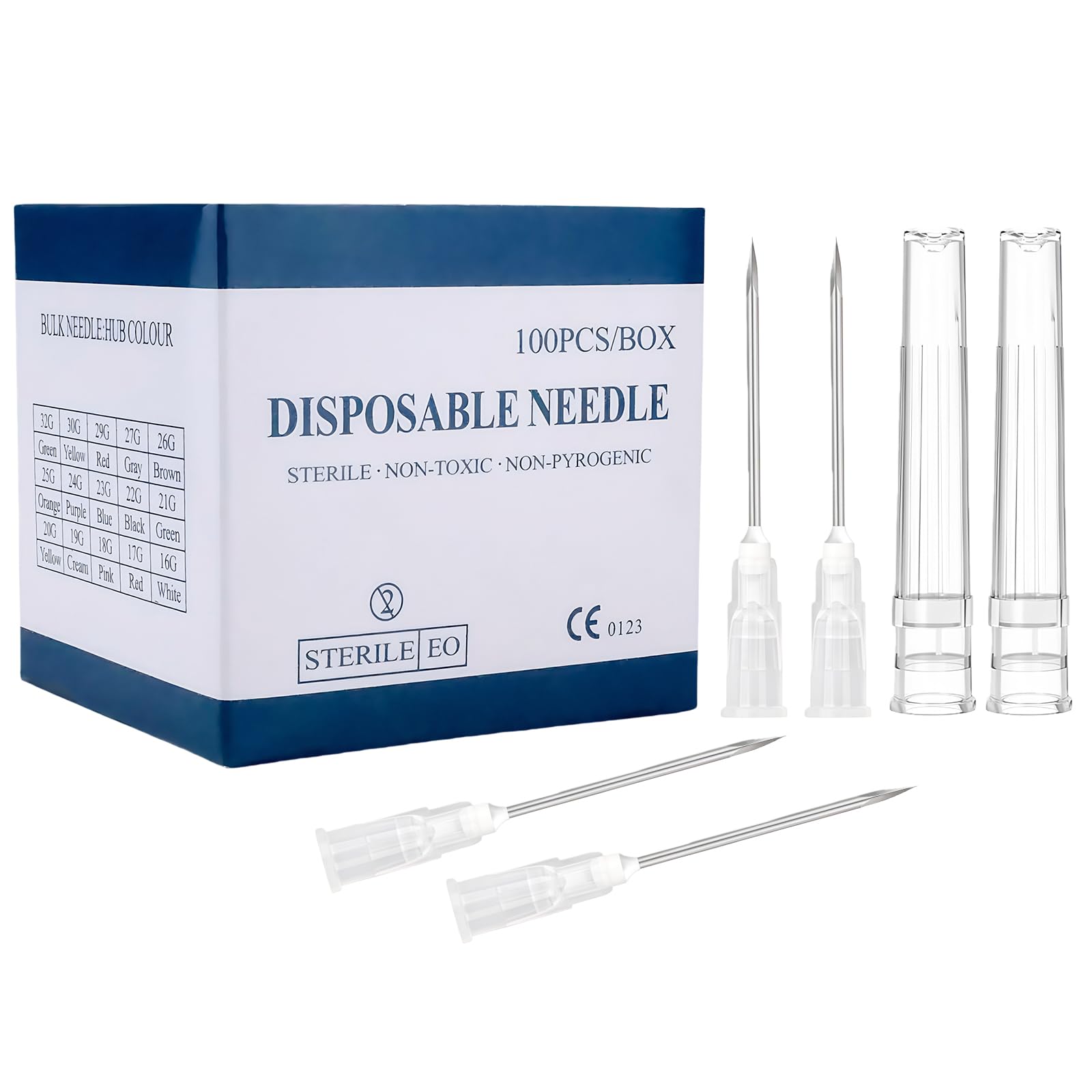 100 Pcs 25 Gauge 5/8-Inch(16mm) Needle Luer Lock Lab Accessories, with Cap, Individually Wrapped, for Scientific & Industrial — Amazon image 10