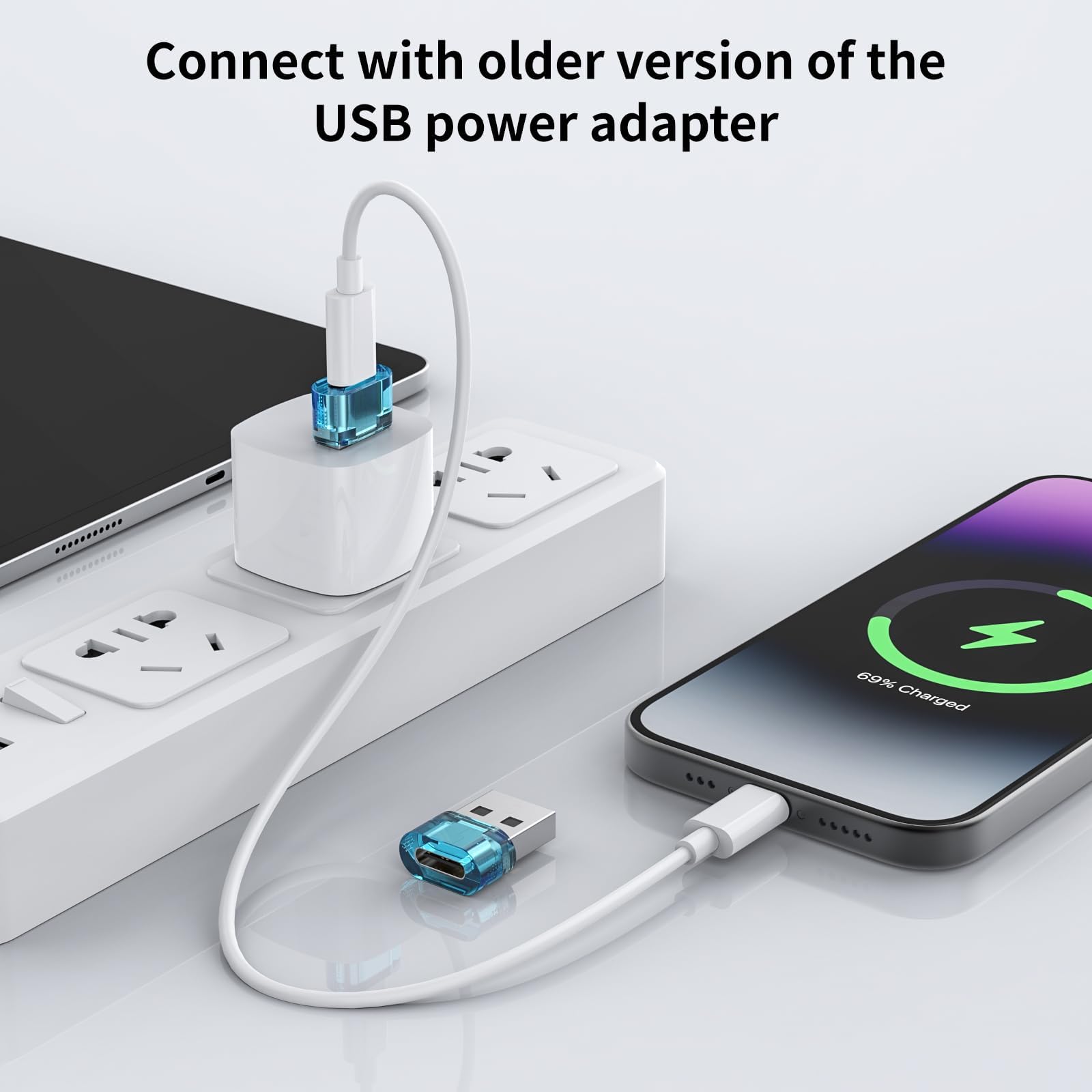 USBA-Stecker auf USB-C-Buchse, Adapter, USB auf C, super schnelles Laden/OTG-Funktion, USB-A auf USB-C-Adapter, kompatibel mit iPhone 15/16/17 Plus Pro Max/iPad Pro Air 4 Mini 6 und anderen Geräten