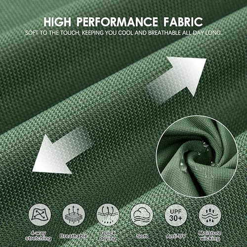 Image of Mens Golf Shirt Long Sleeve Moisture Wicking Dry Fit Performance Solid Pique Collared Golf Polo Shirts for Men