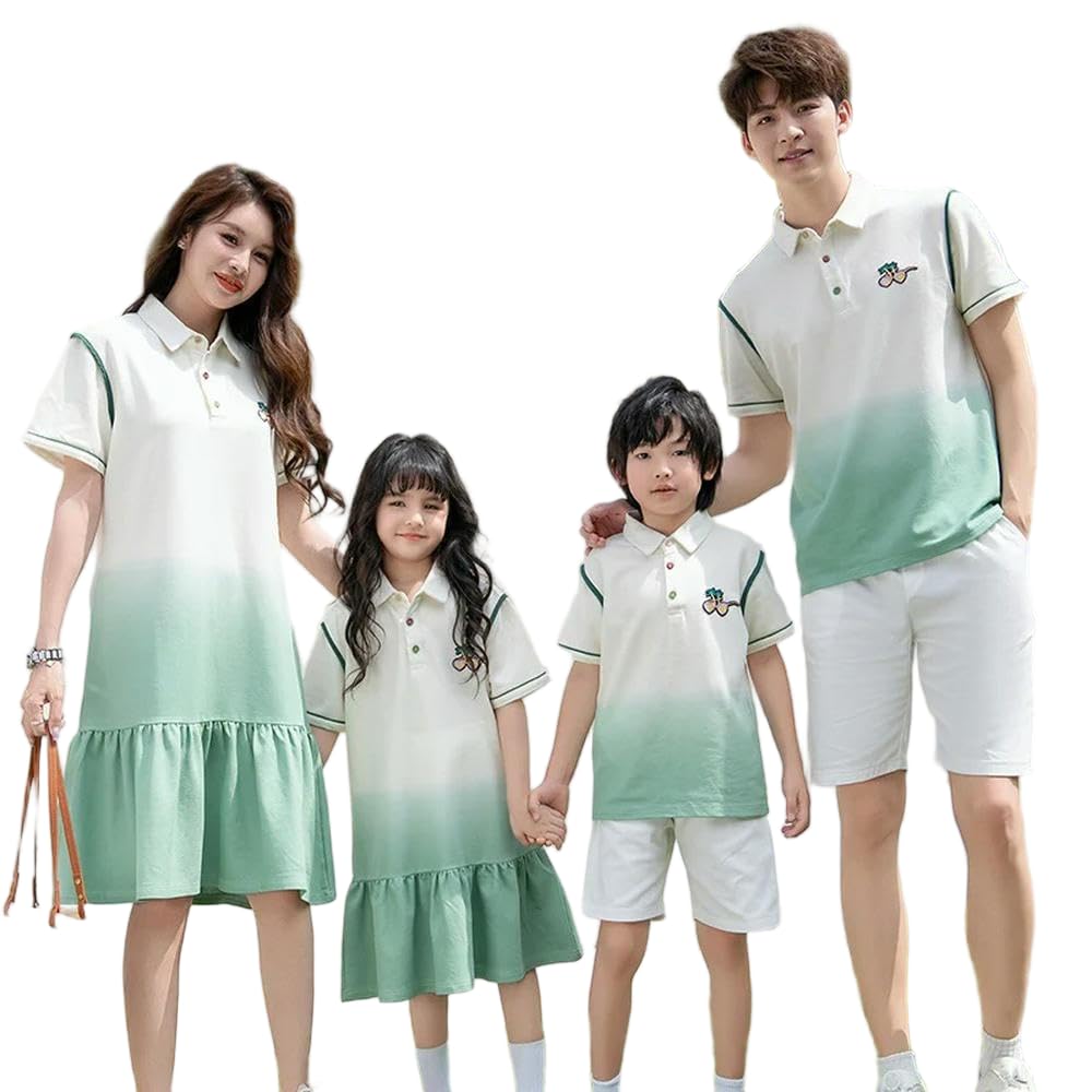 ZBDP - Conjunto de ropa deportiva de algodón para mamá, papá, hija, hijo, familia, niños, deportes, verano, niños, juego casual, camiseta y pantalones cortos
