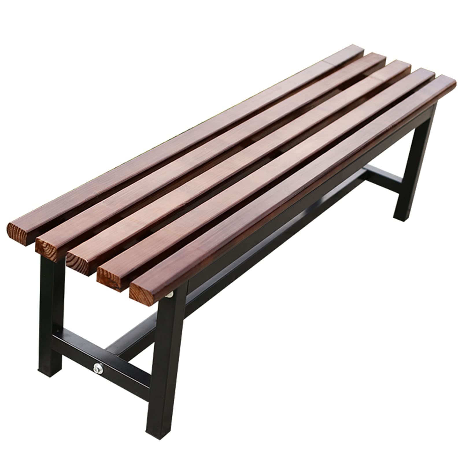 Banc de jardin en bois sans dossier et assise à lattes hydrofuges
