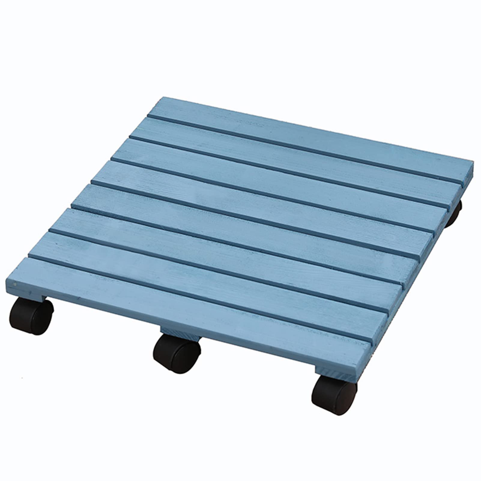 Pflanzenwagen mit Rädern 40 cm x 40 cm, runder Pflanzenroller aus Holz