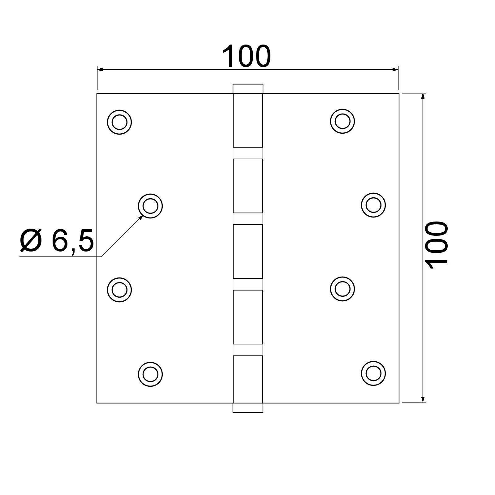 SOTECH 10 pezzi Cerniere per porte in acciaio inox cerniere a vite in acciaio inox SS201 cuscinetto a sfera/portata 50 Kg/spessore 2,5 mm / 100 x 100 mm