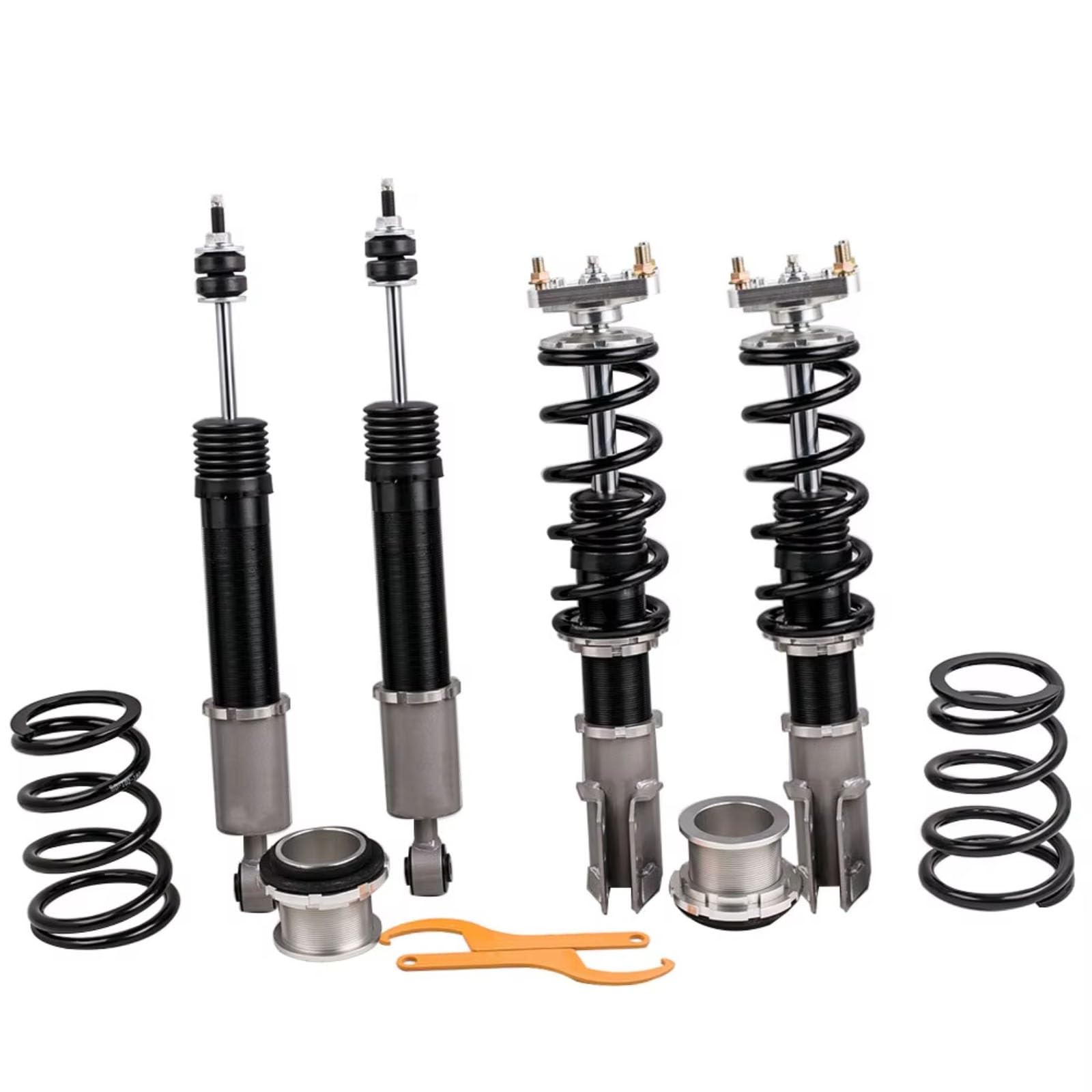 Coilovers Lowering Kit Compatible With For Mustang Base For GT SN95 Convertible Coupe 1994-2004 Damping Coilovers Suspension Kit Coilover For Spring Shock Absorber(Silver)