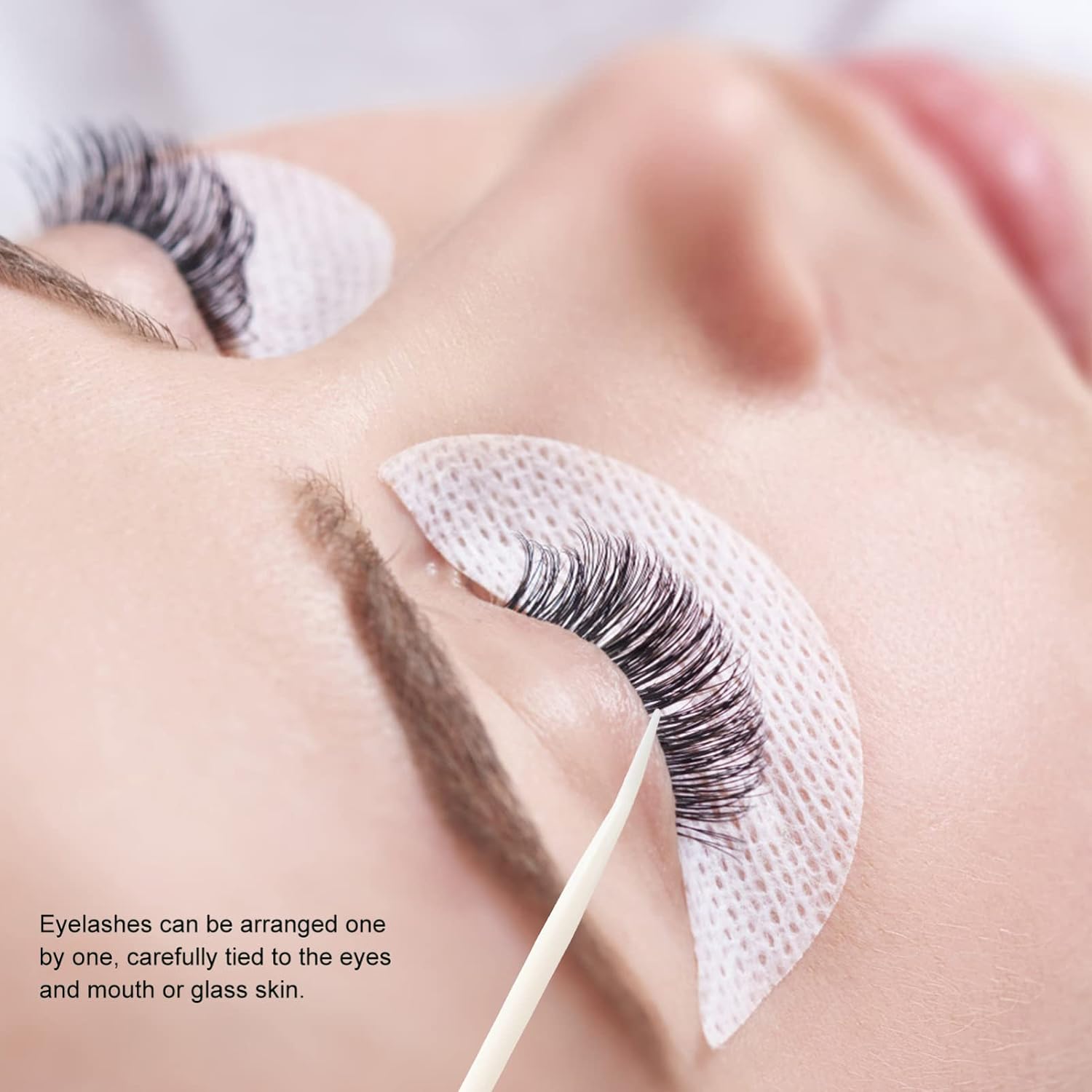 200pcs Makeup Separator Tools Needle Eyelash False Supplies Applicator for Use Beige Grafting Lash Lifter Curler Eyelashes Stick Kit Tool Lift Lifting Perming Lashes Kit,