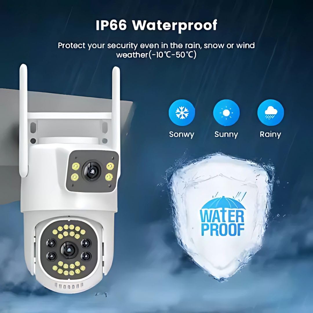 OneXsale 10MP 4G Wireless PTZ CCTV Camera | Dual 5MP Lens | 360° Pan & Tilt | Color Night Vision | AI Motion Alert | Waterproof Outdoor Security | Two-Way Audio | V380 Pro App 2