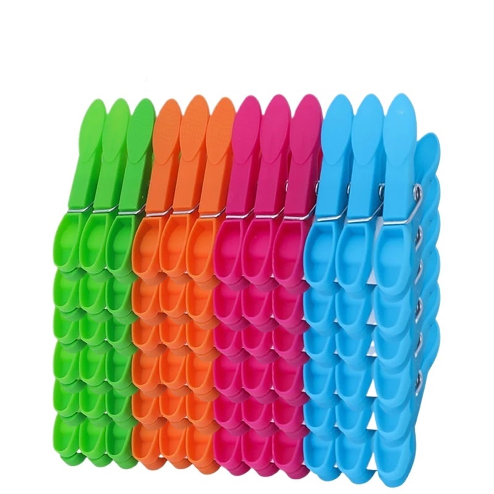 Clothespins Portable Colorful Plastic Clothespins Pegs Windproof Laundry Clothes Socks Underwear Towel Hanging Peg Package Clips(72PCS)