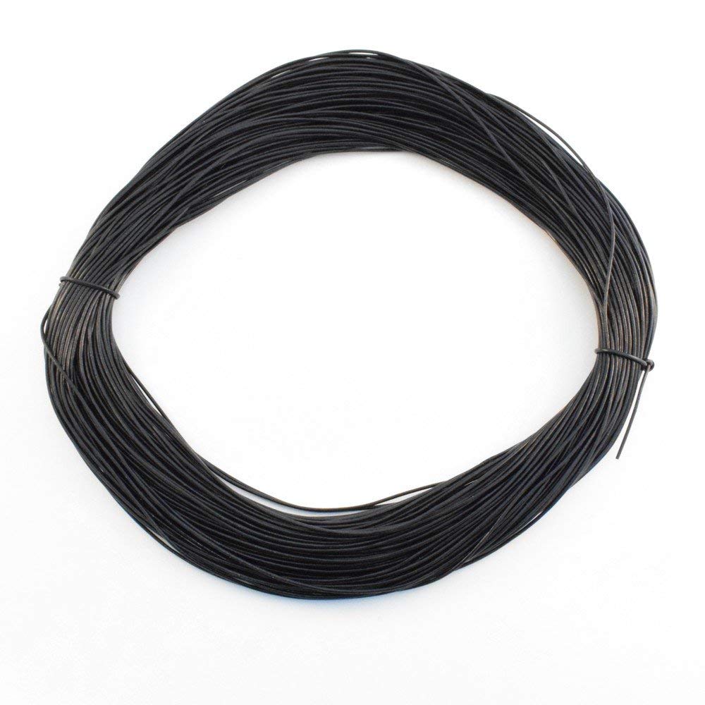 Beading Threads Black 1Mm Round Leather Cord Length 1 Metres