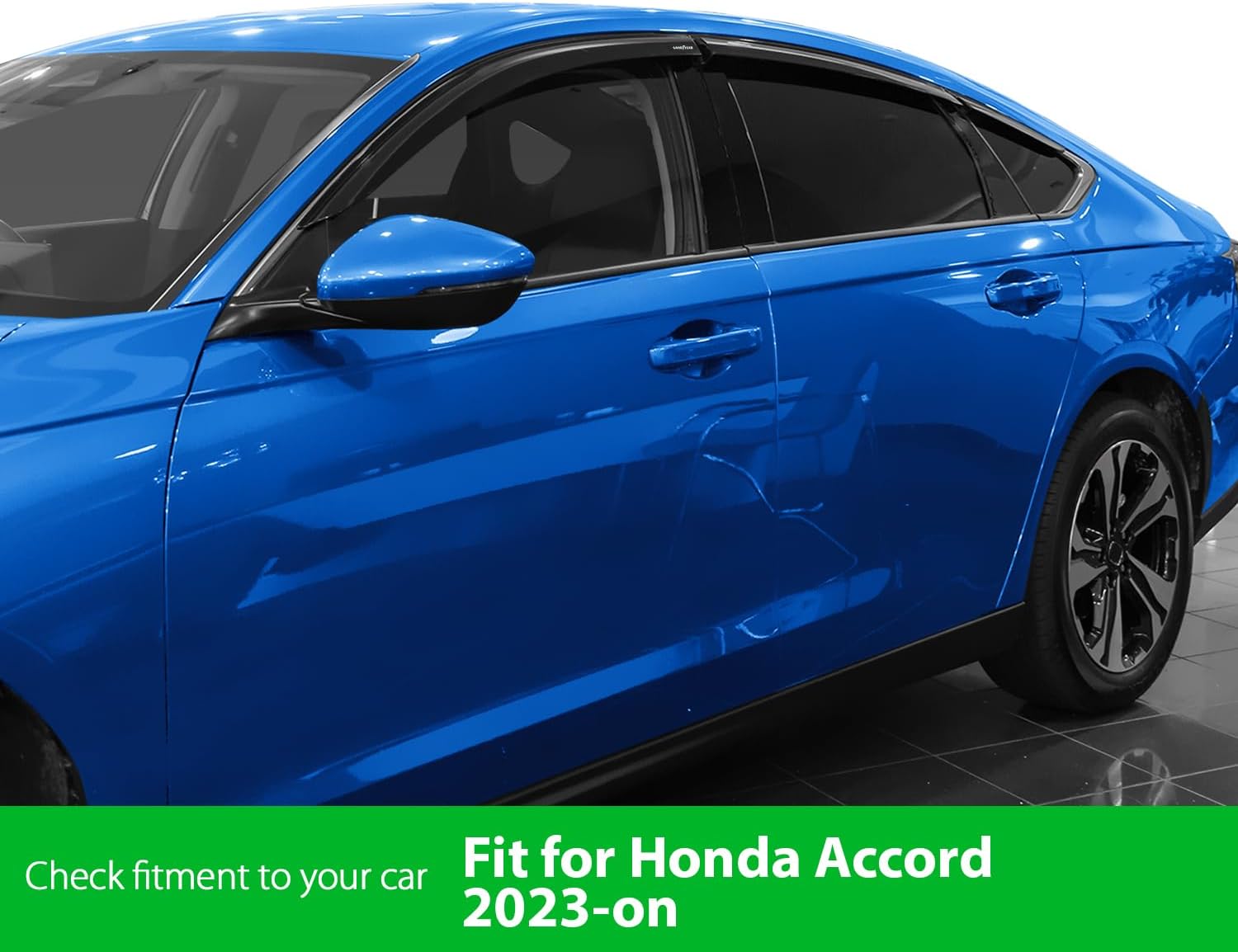 Goodyear Shatterproof Window Deflectors for Honda Accord 2023-2026, Tape-on Rain Guards, Window Visors, Vent Deflector Visor, Car Accessories, 6 pcs. - GY008831