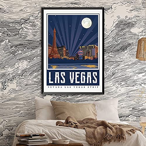 Usa Nevada Las Vegas Strip America Vintage Travel Poster Art Print Canvas Painting Home Decoration Gift(12X18Inch) #TOP3