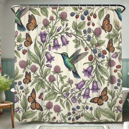 Rideau de douche colibri en tissu imperméable durable de qualité supérieure - 5