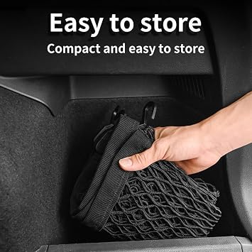 Cargo Net, Luggage Net Adjustable Elastic Organizer Net, Nylon Trunk Storage Net for Car Interior Roof Storage Luggage Rear Boot,SUV Truck Bed Vans Groceries Motorhomes 110 x 60 cm Black