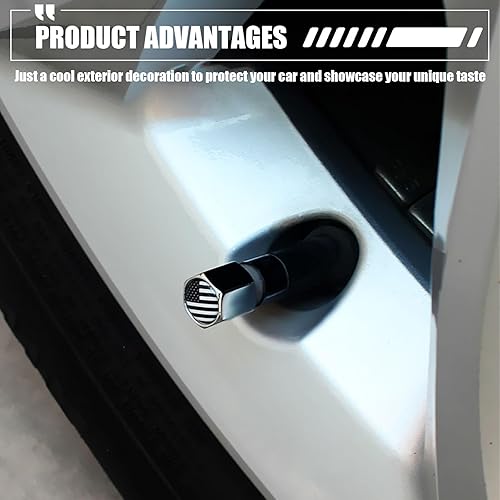 Miniatura 4 de 4 fundas antirrobo para neumáticos de automóvil, con bandera estadounidense, a prueba de polvo, tapa de neumático antiplana, universal para