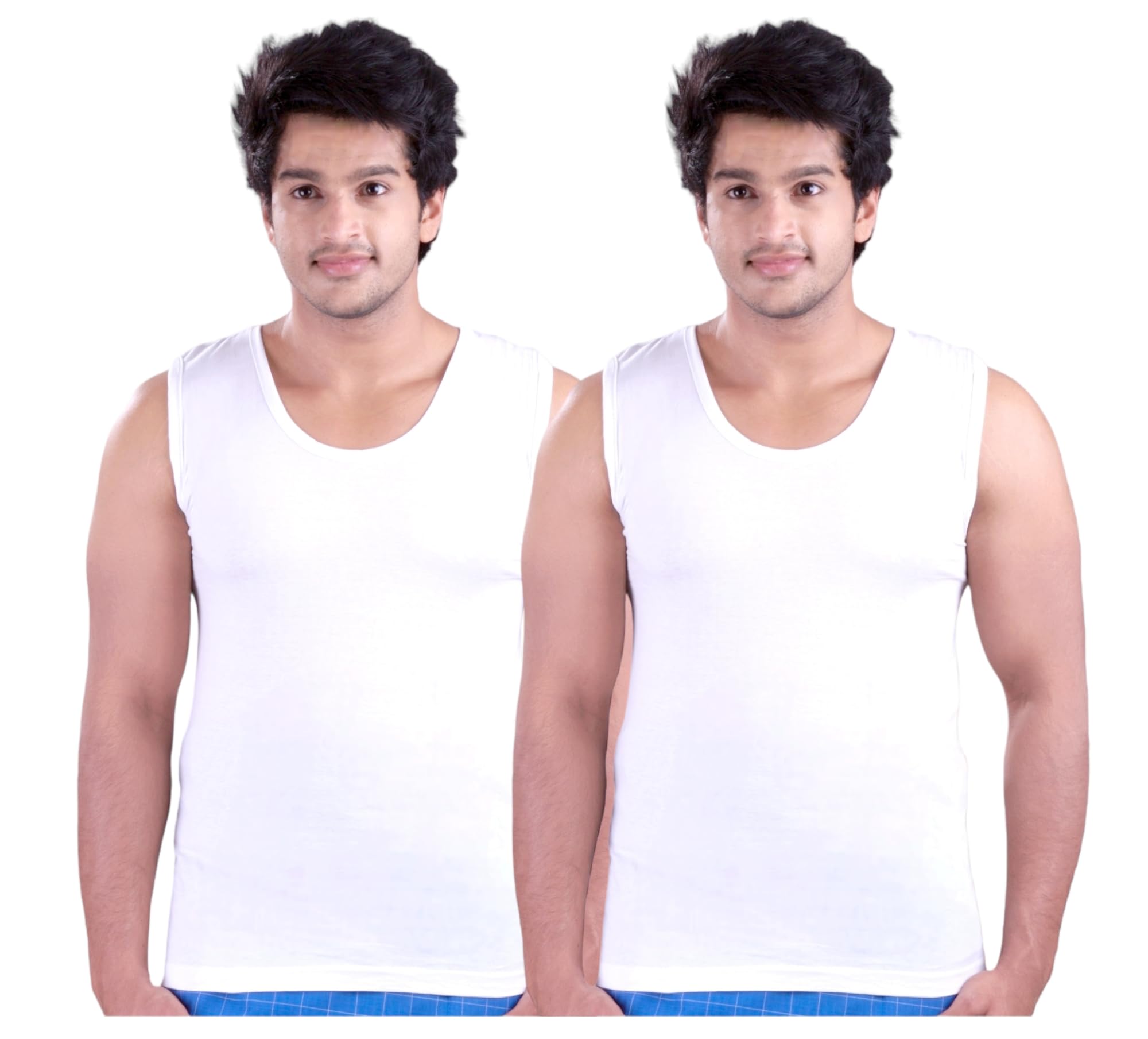 akash Men?s 100% Cotton Sleeveless Vest| Soft Breathable InnerVest | Regular Fit White-picture-21