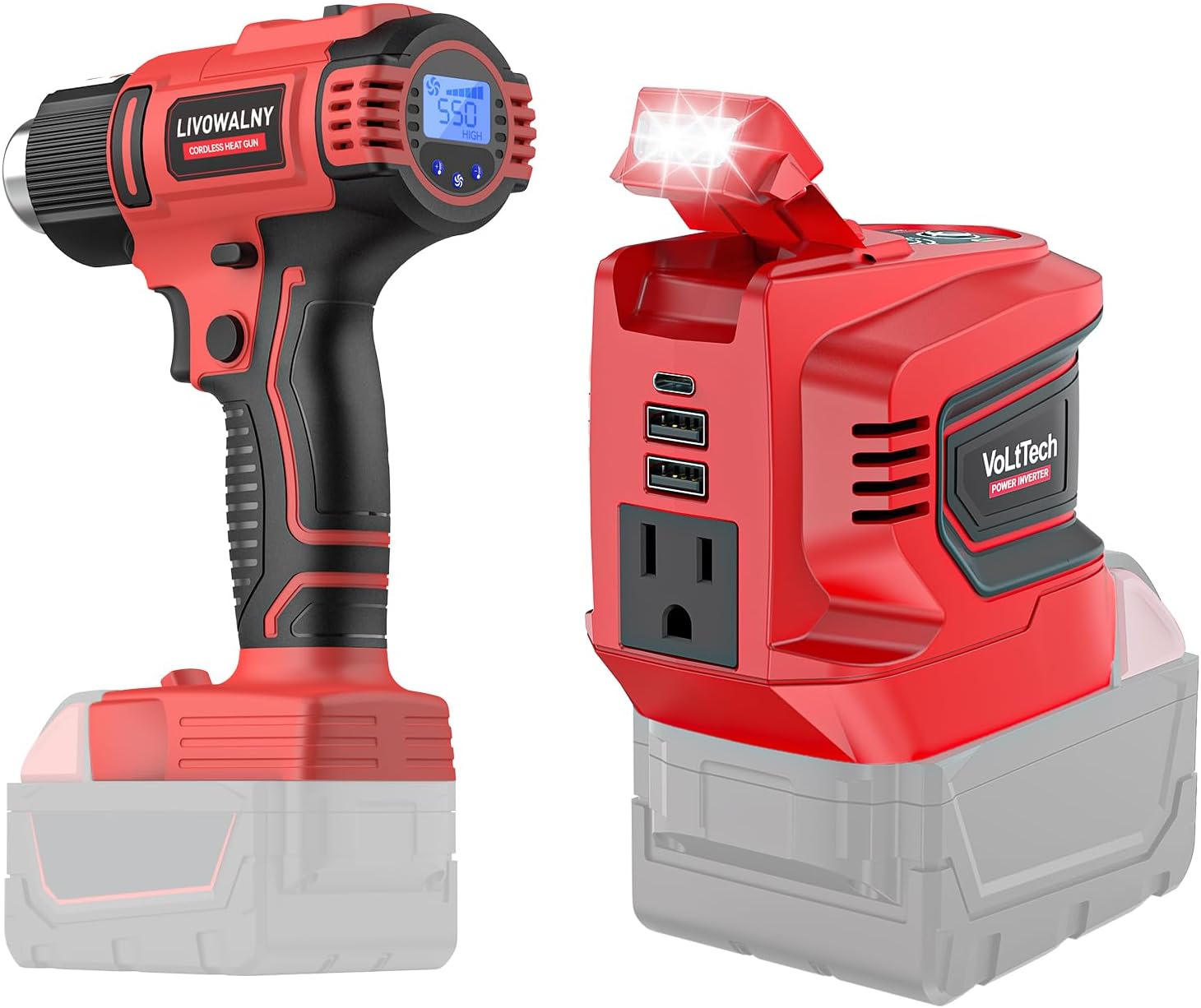 Cordless Heat Gun for Milwaukee m18 Battery, 200W Power Inverter for Milwaukee M18 Battery