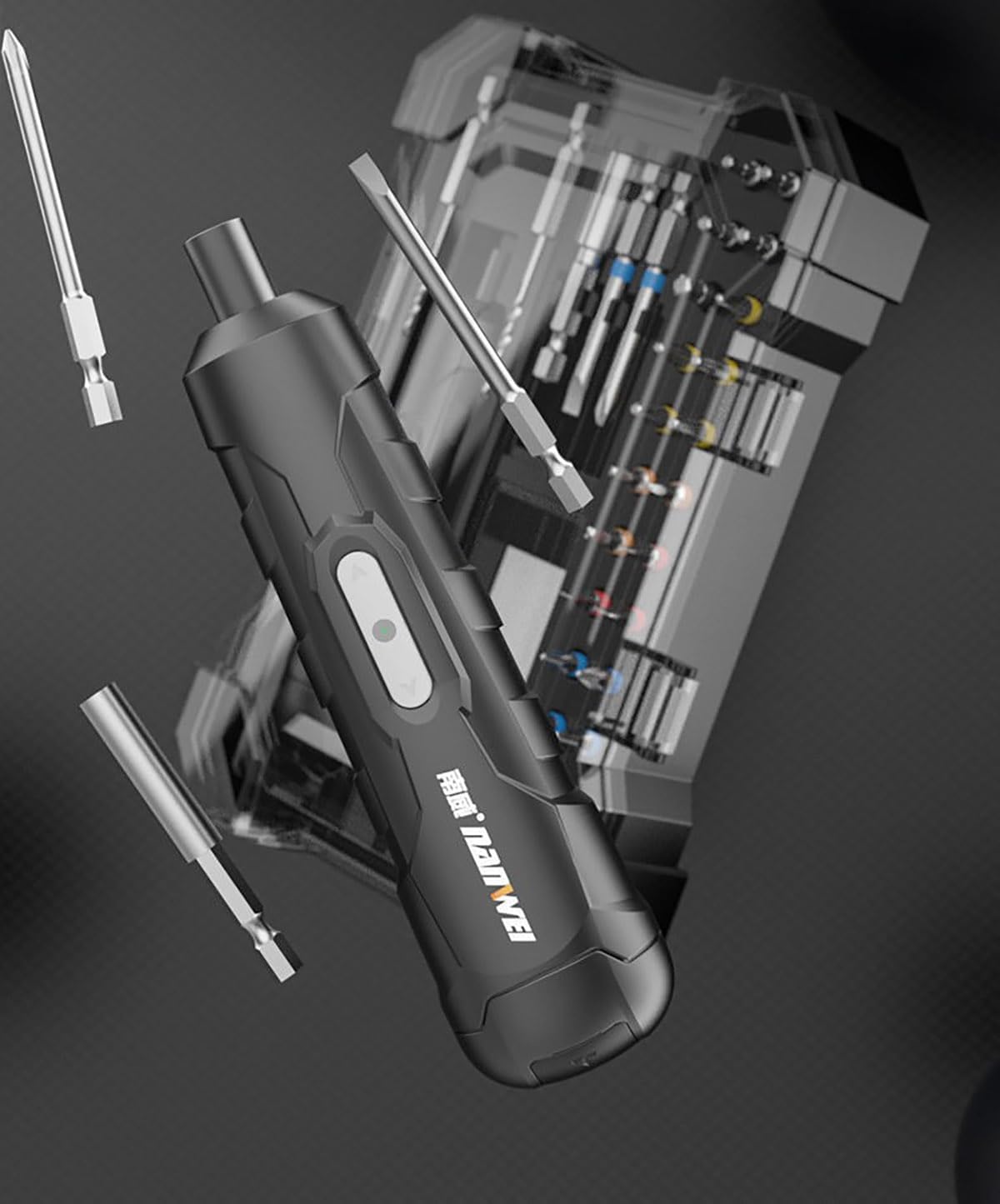 Compact and Versatile Handheld Electric Screwdriver Set - Rechargeable Integrated Design with Multiple Functions, Ideal for Home Use - Magnetic Electric Tool Kit for Screws and Bolts (9pc)