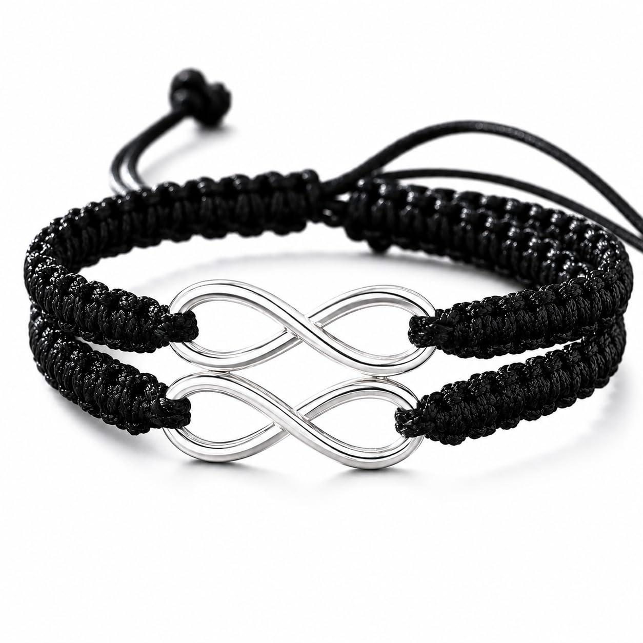 Pcs Black Adjustable Valentines Day Special Matching Love Couples Infinity Design Handmade Friendship Pinky Promise Wrist Band Cuff Braided Dori Rope Bracelet-image-22