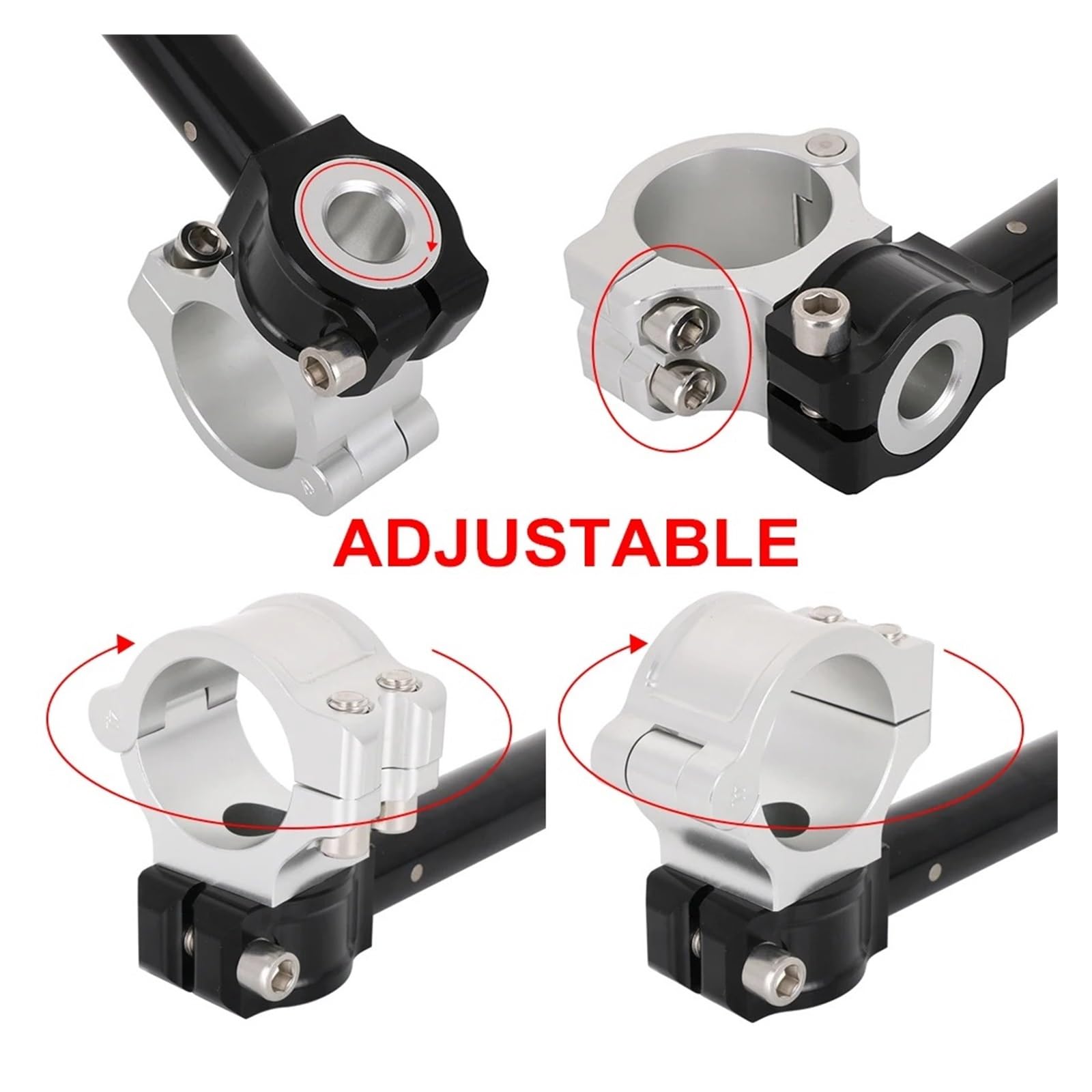 Guidon De Moto Universel Réglable CNC À Clipser Fourche 37 41 48 Mm Guidon Moto(37MM)