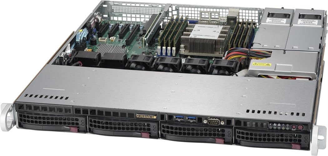 Supermicro System SYS-5019P-MR 1U Xeon LGA3647 C621 Max.768GB 4x3.5 inch HD SATA with RAID Brown Box