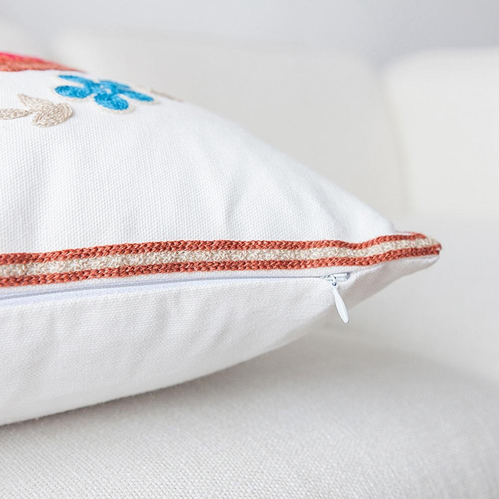Nature4u Set 2 Federe Cuscino Boho 45x45 Cm - Cotone Intrecciato A Mano Con Nappe, Naturali Per Divano E Letto