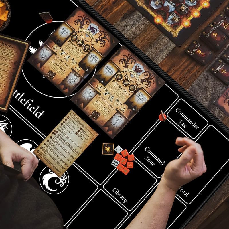 Miniatura 6 de Tapete de juego personalizado con zonas, tapete de juego impreso personalizado de todas las imágenes, de 14 x 24 pulgadas, para juegos de cartas