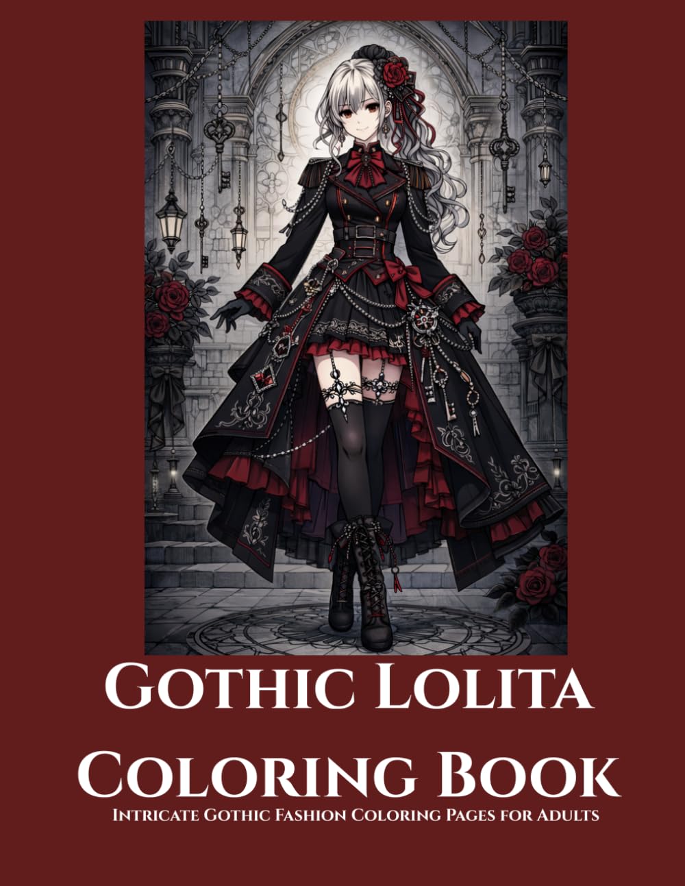 Gothic Lolita Coloring Book: Intricate Gothic Fashion Coloring Pages for Adults
