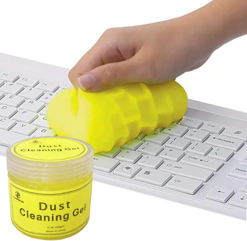 junfeng Keyboard,Laptop Cleaning Gel,Cleaner Mud for Car Interior Detailing Tools,Universal Dust Remover Putty,200G (Yellow)