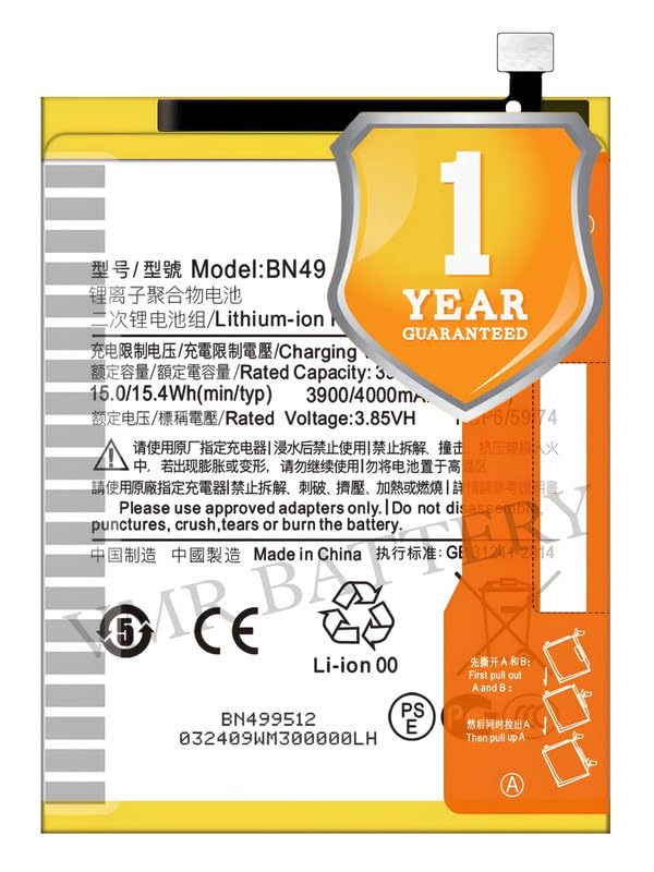 Image of Original BN49 Battery Compatible for Xiaomi Redmi 7A (MZB7995IN, M1903C3EG, M1903C3EH, M1903C3EI) - (4000mAh) - 1 Year Warranty K7
