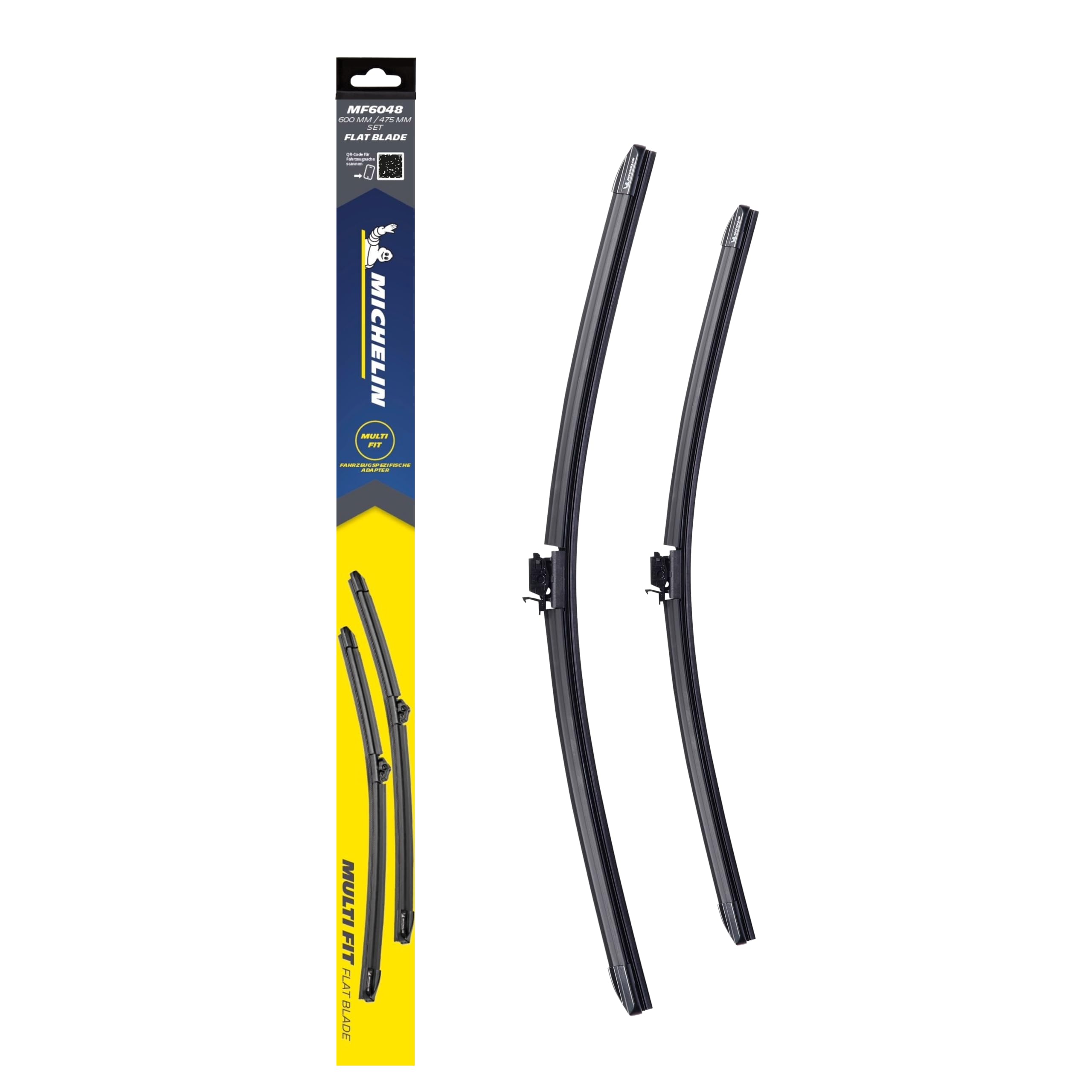 MICHELIN Scheibenwischer Multi Fit Set MF6048 | 600 mm / 475 mm | Scheibenwischer Satz | Aerodynamisch, Geräuscharm, Einfache Montage