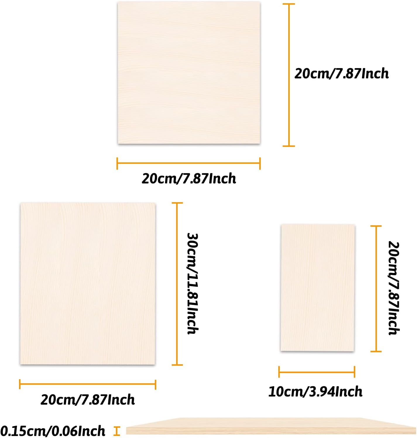 Balsa Wood Sheets, DOITEM 12Pcs Thin Wood Sheets Balsa Wood 200x100x1
