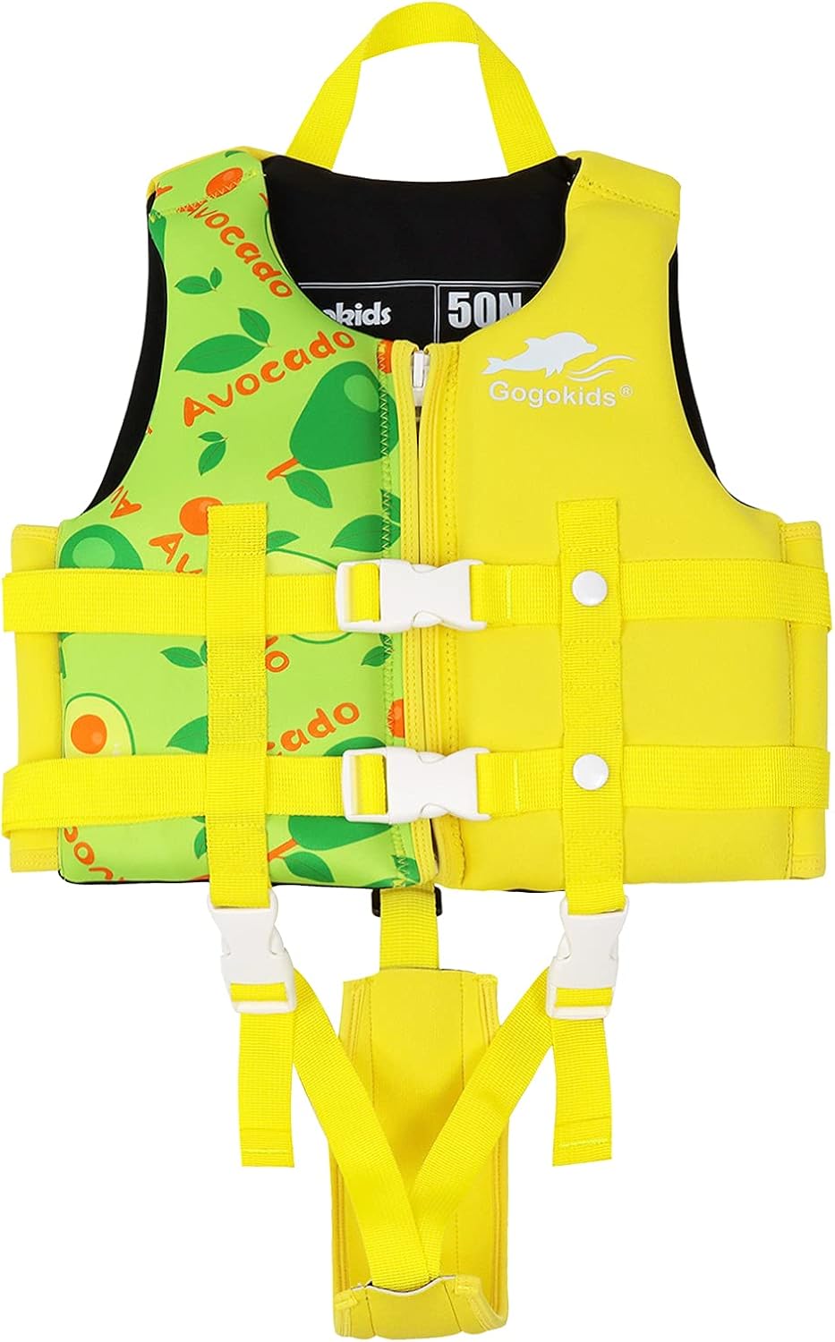 Boglia Toddler Swim Vest, Floaties for Toddlers, Kid Vest Floation Swimsuit Swimwear with Adjustable Safety Strap for Unisex Children Avocado Yellow Medium