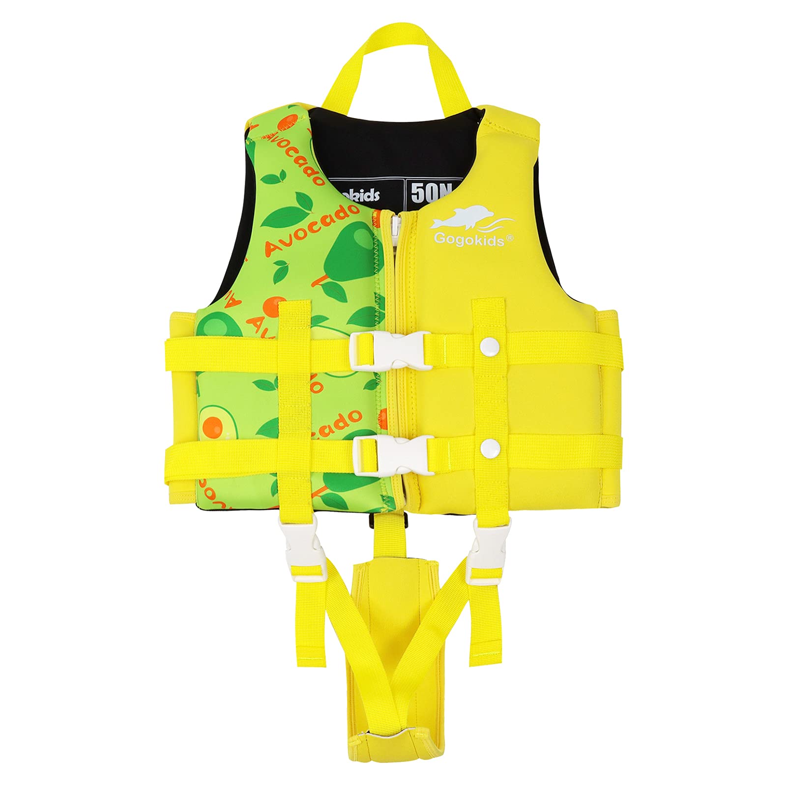 Boglia Toddler Swim Vest, Floaties for Toddlers, Kid Vest Floation Swimsuit Swimwear with Adjustable Safety Strap for Unisex Children Avocado