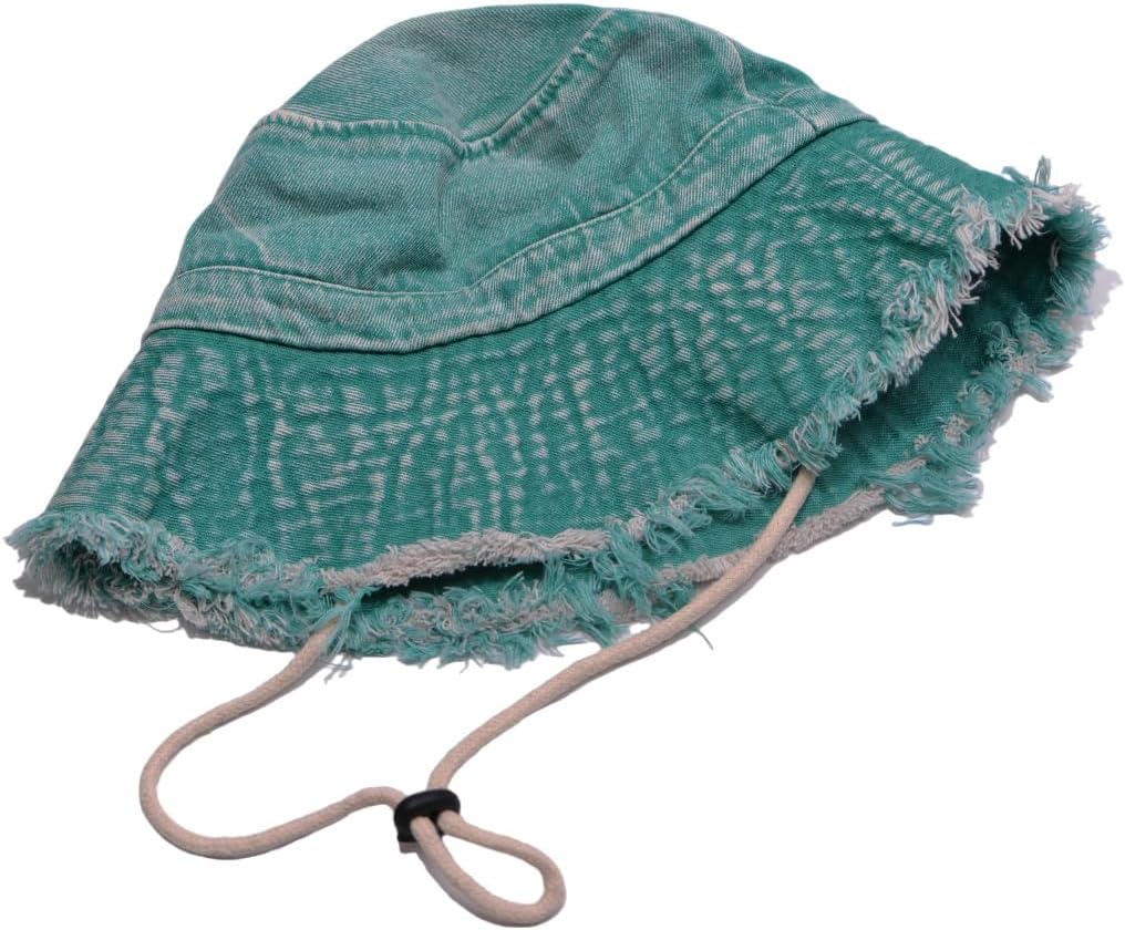 Cotton Denim Distressed Bucket Hat, Sun Hat, Hat for Men and Women - Image 4