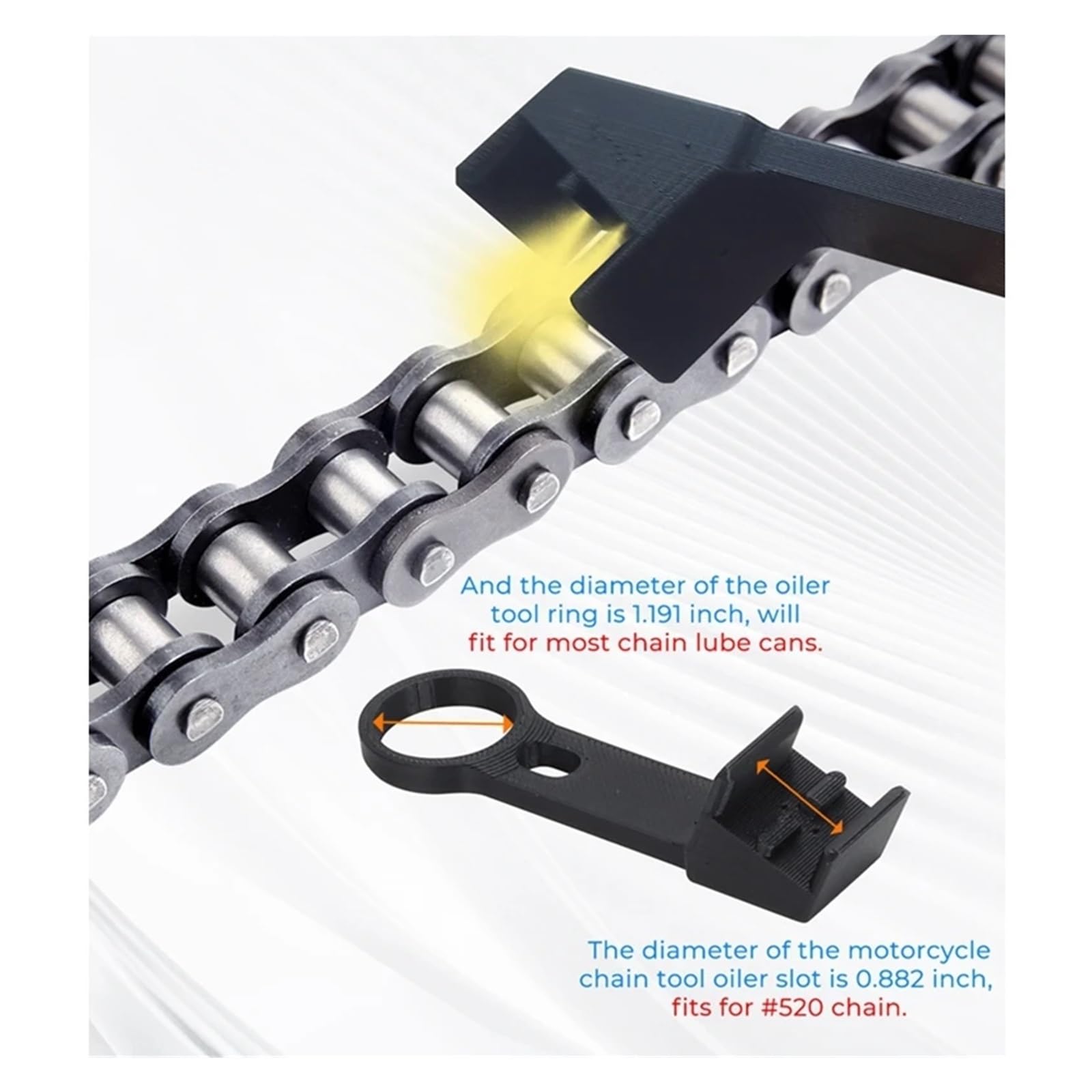 Ulepszony Do 520 Olejarka Łańcuchów Przekładniowych Spray-on Auxiliary ABS Plastic Motorcycle Chain Oiler Tool Kit osłona zębatki silnika łańcucha
