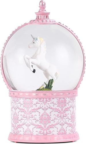 Miniatura 2 de Globo de nieve musical de unicornio, globos de nieve de Navidad iluminados de 7.1 pulgadas con purpurina giratoria, funciona con pilas y alimentada