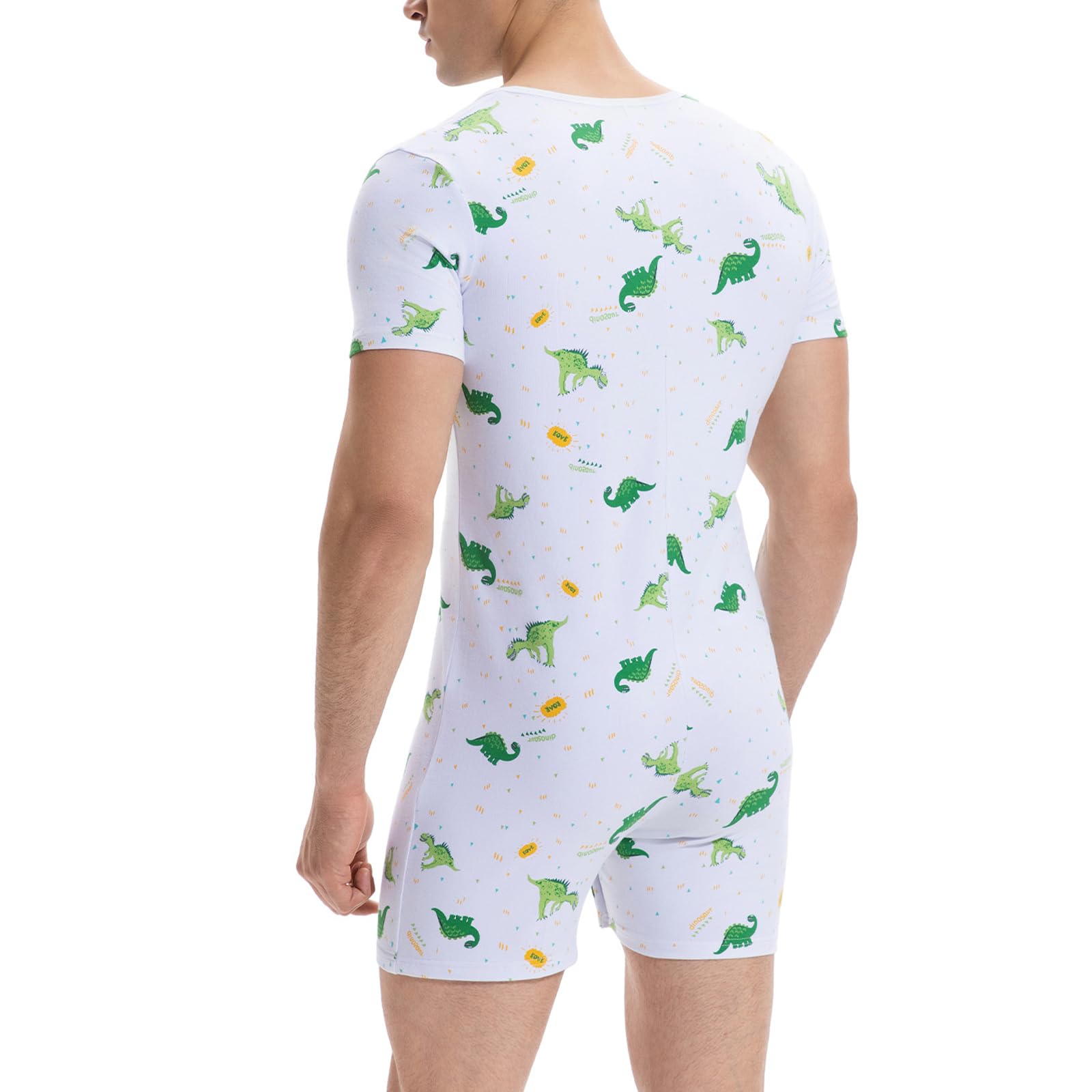 Landofgenie Onesie für Männer One Piece Pyjamas Pyjama mit kurzen Ärmeln Koala Volldruck