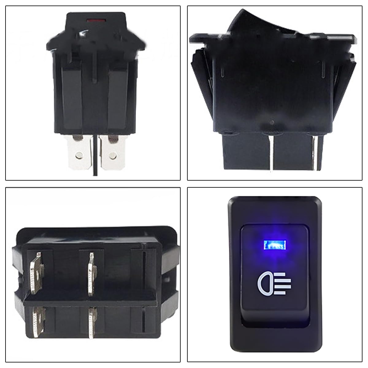 3 Interruttori A Bilanciere Momentanei 12V DPDT 6 Pin Per Inversione Polarità Motore, Mxuteuk