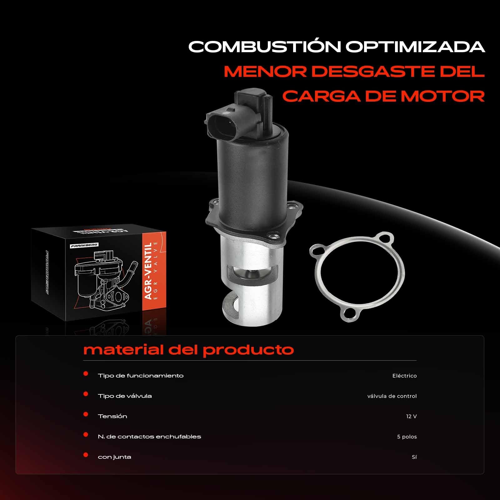 Frankberg Válvula EGR de recirculación de gases de escape 8200088888 | Compatible con Interstar Bus X70, Interstar Kasten X70, Master II Pritsche/Chasis ED/HD/UD, Trafic II Kasten FL