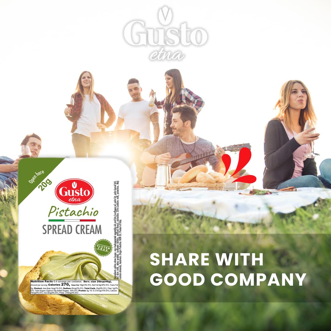 Pistachio Cream Cups 4-Pack Sweet Pistachio Spread Gluten-Free Convenient Mini Cups Authentic Italian Product 20 g Each — view 3
