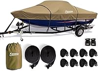 Vista 15 de Kayme Funda de lancha 1200D resistente para embarcaciones de hasta 15 pies - Impermeable, resistente a rasgaduras con correas reforzadas a prueba