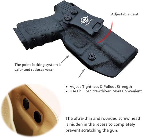 Miniatura 4 de Funda G19, funda IWB Kydex compatible con Glock 19 19X 25 44 45 (Gen 1-5) y pistola Glock 23 32 (Gen 3-4) - Transporte oculto en la cintura interior