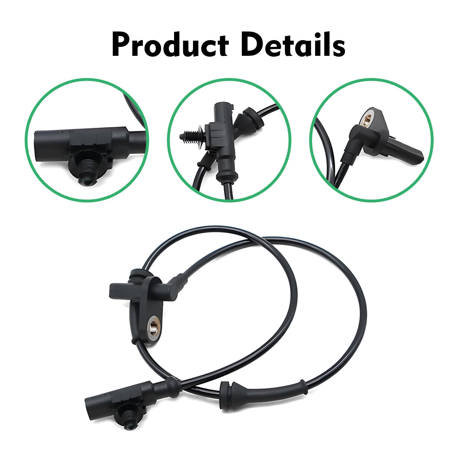 1 PC Wheel Speed Sensor, OEM 3630050U2010 Anti-lock Brake ABS Sensor Direct Replacement, High Temperature Resistant Durable Design, Compatible with Select Compact Sedan Models (Black) - 5