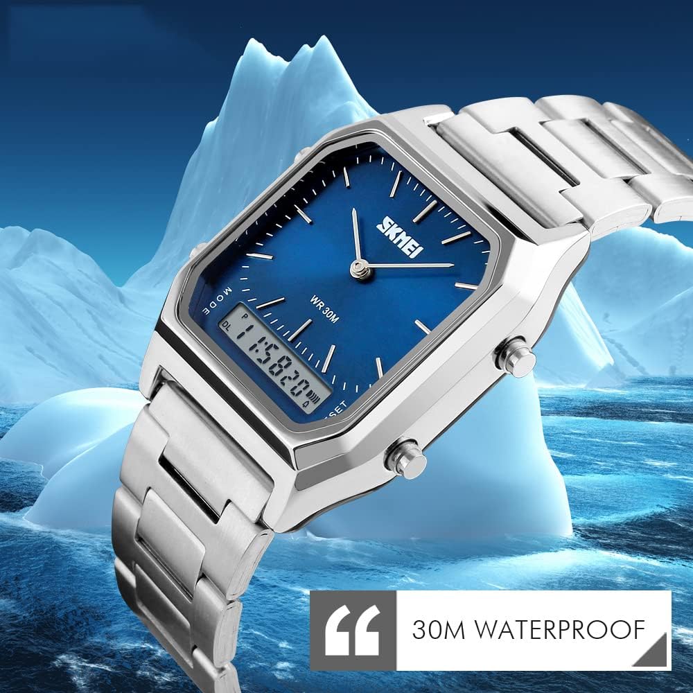 Women Men Fashion Watches Luxury Multifunction Military Analog Quartz Watch Unisex Waterproof Business Watch Stainless Steel Strap
