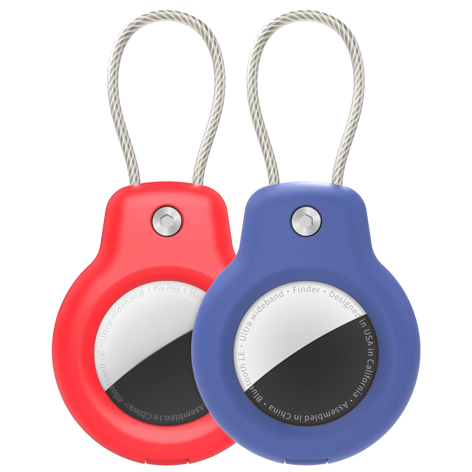 SPGUARD Kompatibel mit Apple AirTag Anhänger Secure Halter mit Kabel