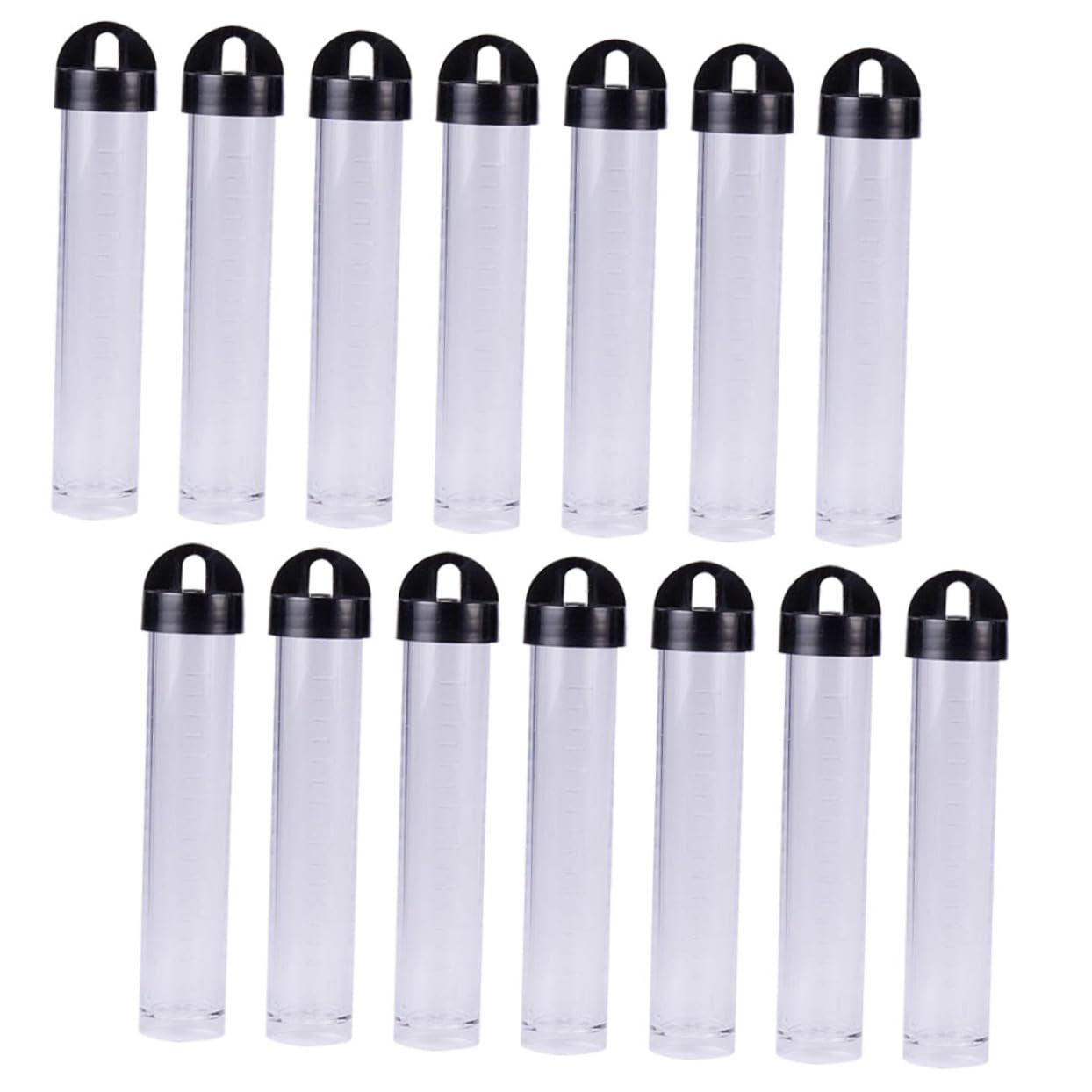 ERINGOGO Bead Containers with Black Lids 30 Pack Clear Plastic Storage Tubes Mini Bottles for Small Items 2.5x11cm