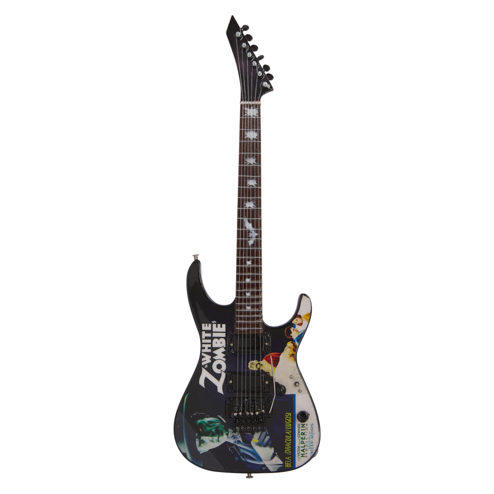 Axman Kirk Hammet Réplique de guitare miniature – Cadeaux de musique – Ornementale faite à la main Échelle 1/4 – Comprend une boîte de présentation
