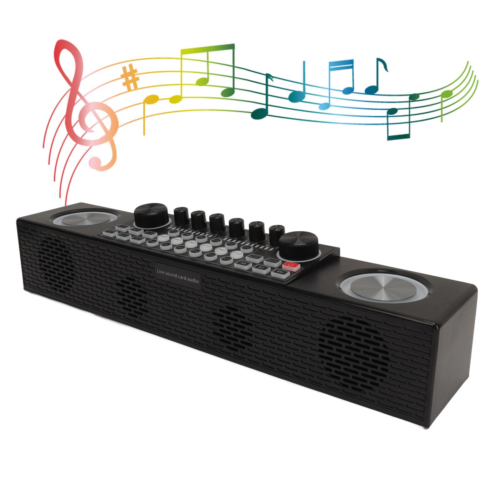 Máquina de Karaoke Inalámbrica Altavoz de Karaoke Bluetooth Tarjeta de Sonido en Vivo Portátil con Micrófono para Transmisión y en Casa Al Aire