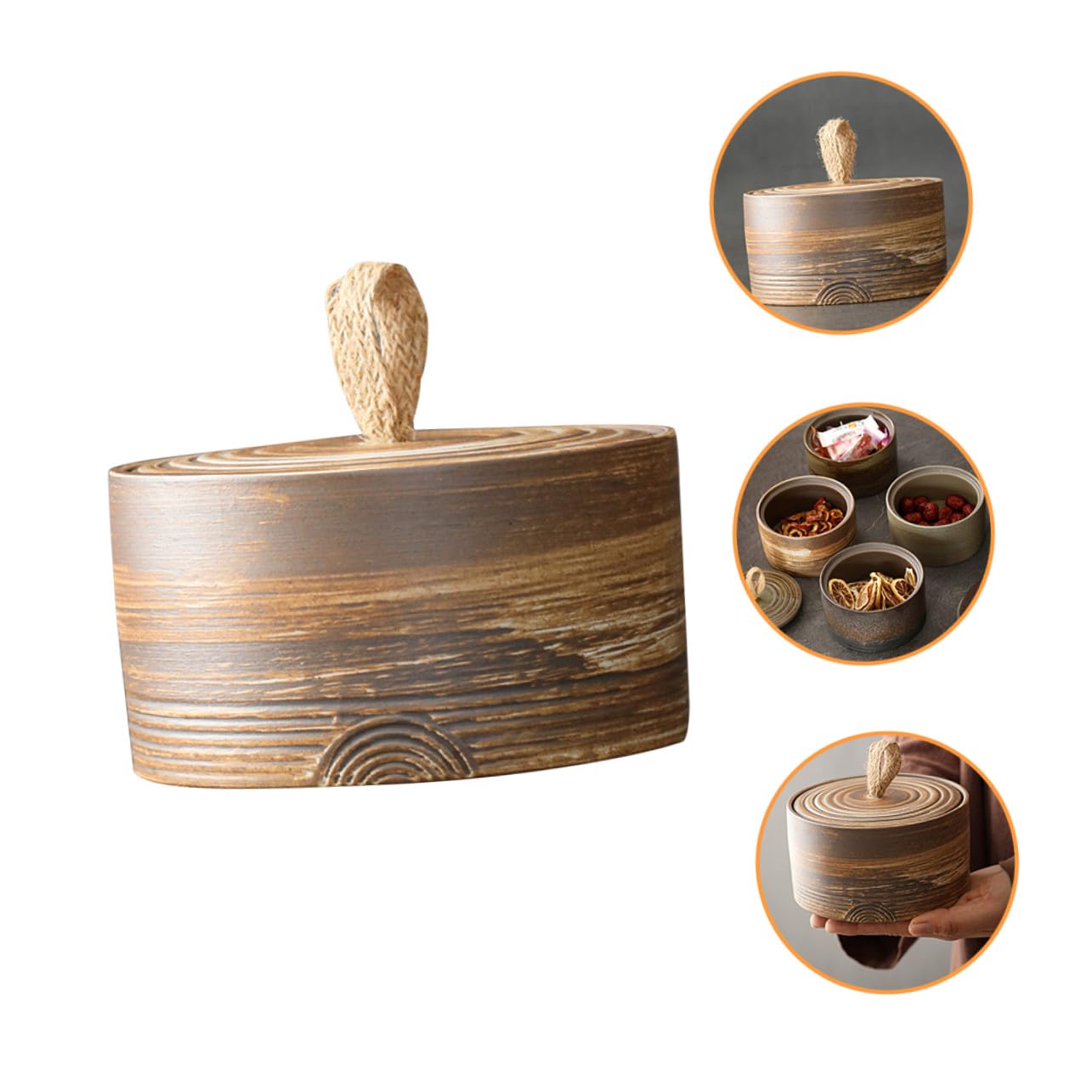 NUOBESTY Lata de Té Cerámica Bote Tapa Depósito Sellado para Té Casero Tarro de Almacenamiento para Cocina