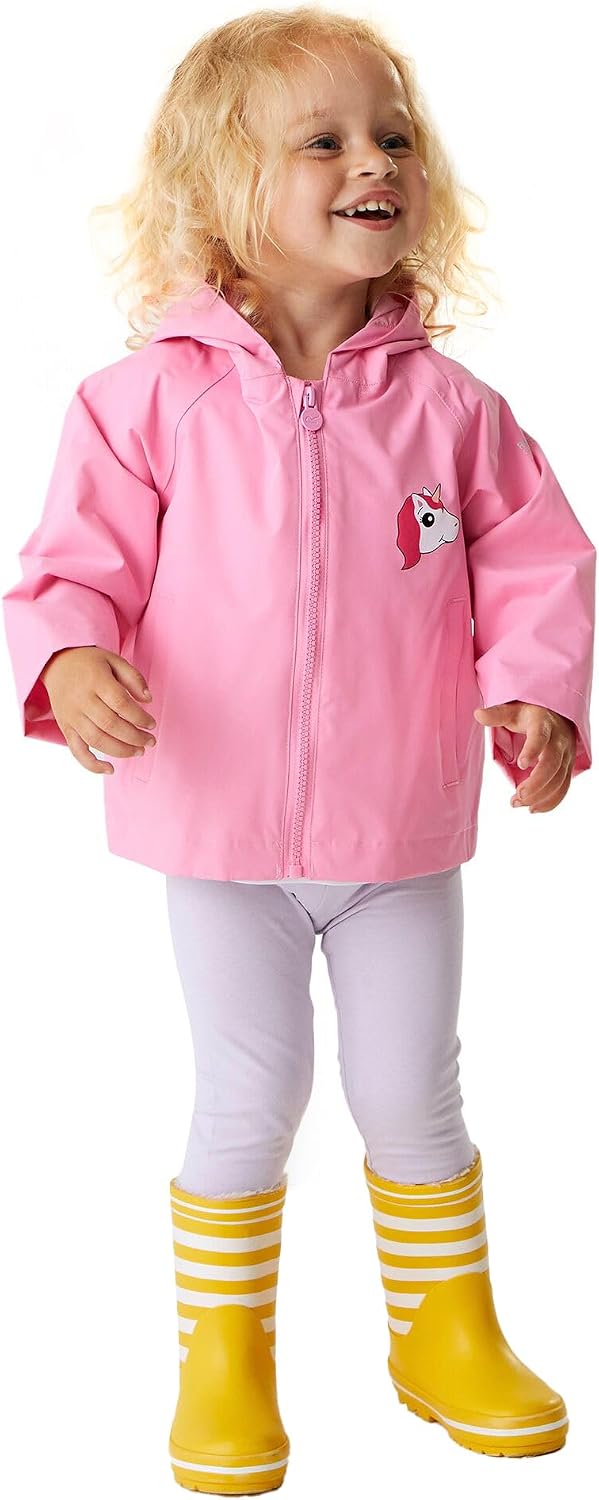 Regatta Childrens/Kids Luna The Unicorn Waterproof Jacket (18-24 Months) (Sweet Pink)